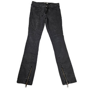 Free People Low Rise Seamed Moto Ankle Zip Skinny Jeans